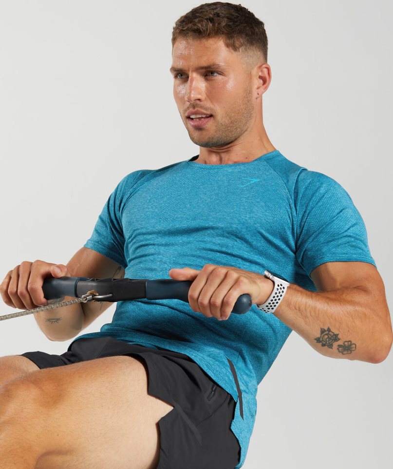 Men's Gymshark Apex T-Shirts Turquoise | CA 83D5N0